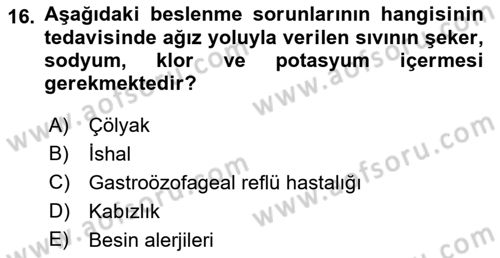 Gelişimsel Yetersizliklerin Bakım ve Rehabilitasyonu Dersi 2021 - 2022 Yılı (Vize) Ara Sınav Soruları 16. Soru