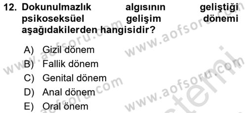 Gelişimsel Yetersizliklerin Bakım ve Rehabilitasyonu Dersi 2023 - 2024 Yılı (Vize) Ara Sınav Soruları 12. Soru