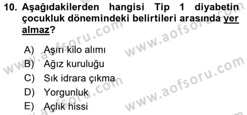 Gelişimsel Yetersizliklerin Bakım ve Rehabilitasyonu Dersi 2024 - 2025 Yılı (Final) Dönem Sonu Sınav Soruları 10. Soru