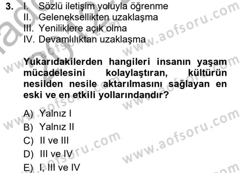 Halk Edebiyatına Giriş 1 Dersi Ara Sınavı Deneme Sınav Soruları 3. Soru