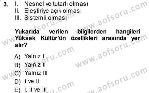 Halk Edebiyatına Giriş 1 Dersi 2013 - 2014 Yılı (Vize) Ara Sınav Soruları 3. Soru