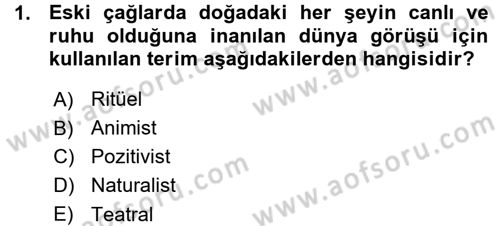 Halk Edebiyatına Giriş 1 Dersi 2015 - 2016 Yılı (Vize) Ara Sınav Soruları 1. Soru