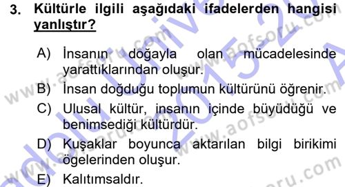 Halk Edebiyatına Giriş 1 Dersi Ara Sınavı Deneme Sınav Soruları 3. Soru