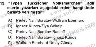 Halk Edebiyatına Giriş 1 Dersi 2015 - 2016 Yılı (Final) Dönem Sonu Sınav Soruları 19. Soru