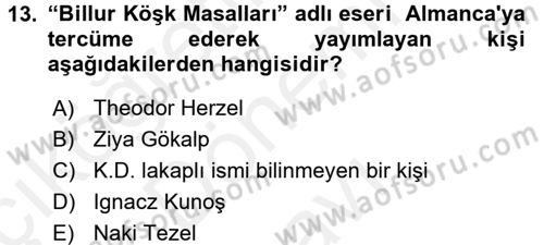 Halk Edebiyatına Giriş 1 Dersi 2016 - 2017 Yılı (Final) Dönem Sonu Sınav Soruları 13. Soru