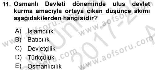 Halk Edebiyatına Giriş 1 Dersi Ara Sınavı Deneme Sınav Soruları 11. Soru