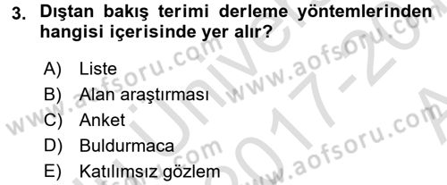 Halk Edebiyatına Giriş 1 Dersi Ara Sınavı Deneme Sınav Soruları 3. Soru