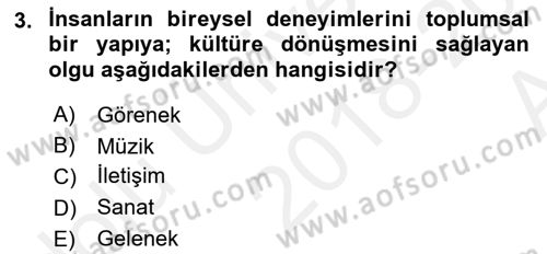 Halk Edebiyatına Giriş 1 Dersi Ara Sınavı Deneme Sınav Soruları 3. Soru