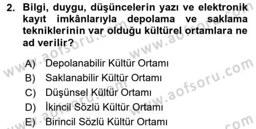 Halk Edebiyatına Giriş 1 Dersi 2018 - 2019 Yılı (Final) Dönem Sonu Sınav Soruları 2. Soru