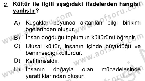 Halk Edebiyatına Giriş 1 Dersi Ara Sınavı Deneme Sınav Soruları 2. Soru