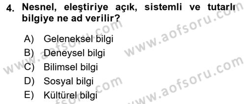 Halk Edebiyatına Giriş 1 Dersi Ara Sınavı Deneme Sınav Soruları 4. Soru