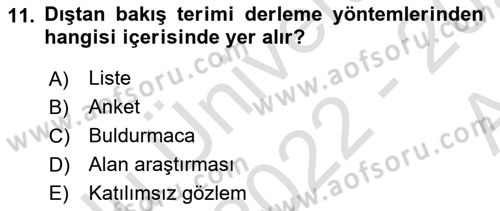 Halk Edebiyatına Giriş 1 Dersi Ara Sınavı Deneme Sınav Soruları 11. Soru