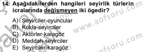 Halk Edebiyatına Giriş 2 Dersi 2012 - 2013 Yılı (Vize) Ara Sınav Soruları 14. Soru