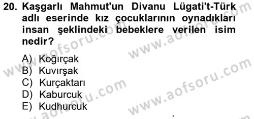 Halk Edebiyatına Giriş 2 Dersi 2012 - 2013 Yılı (Vize) Ara Sınav Soruları 20. Soru