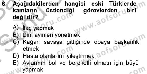 Halk Edebiyatına Giriş 2 Dersi 2012 - 2013 Yılı (Final) Dönem Sonu Sınav Soruları 6. Soru