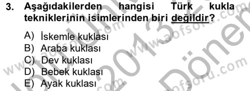 Halk Edebiyatına Giriş 2 Dersi 2013 - 2014 Yılı (Final) Dönem Sonu Sınav Soruları 3. Soru