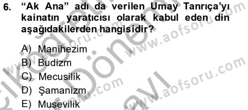 Halk Edebiyatına Giriş 2 Dersi 2013 - 2014 Yılı (Final) Dönem Sonu Sınav Soruları 6. Soru