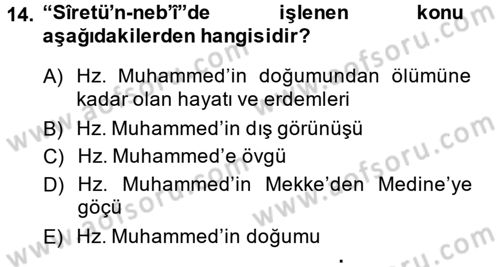 Halk Edebiyatına Giriş 2 Dersi 2014 - 2015 Yılı (Final) Dönem Sonu Sınav Soruları 14. Soru