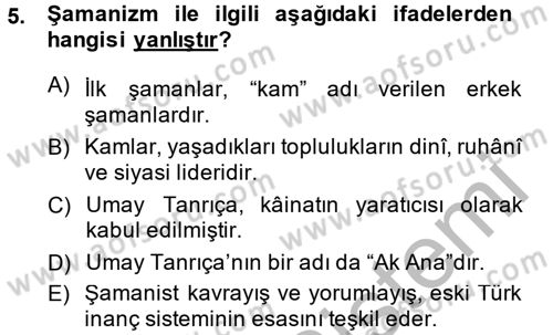 Halk Edebiyatına Giriş 2 Dersi 2014 - 2015 Yılı (Final) Dönem Sonu Sınav Soruları 5. Soru