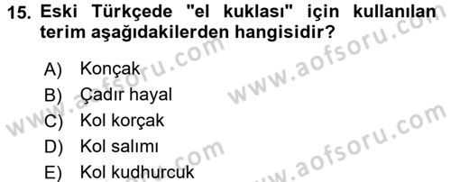 Halk Edebiyatına Giriş 2 Dersi 2015 - 2016 Yılı (Vize) Ara Sınav Soruları 15. Soru