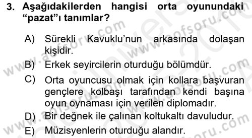 Halk Edebiyatına Giriş 2 Dersi 2015 - 2016 Yılı (Vize) Ara Sınav Soruları 3. Soru