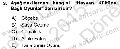 Halk Edebiyatına Giriş 2 Dersi 2015 - 2016 Yılı (Final) Dönem Sonu Sınav Soruları 3. Soru