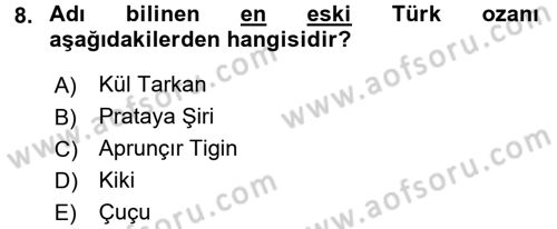 Halk Edebiyatına Giriş 2 Dersi 2015 - 2016 Yılı (Final) Dönem Sonu Sınav Soruları 8. Soru