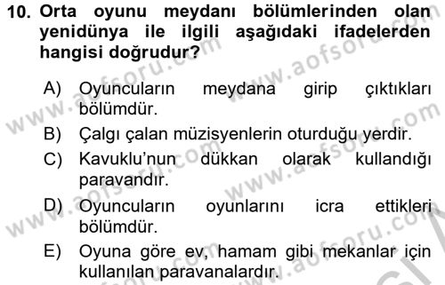 Halk Edebiyatına Giriş 2 Dersi 2016 - 2017 Yılı (Vize) Ara Sınav Soruları 10. Soru