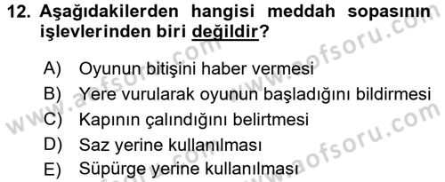 Halk Edebiyatına Giriş 2 Dersi 2016 - 2017 Yılı (Vize) Ara Sınav Soruları 12. Soru