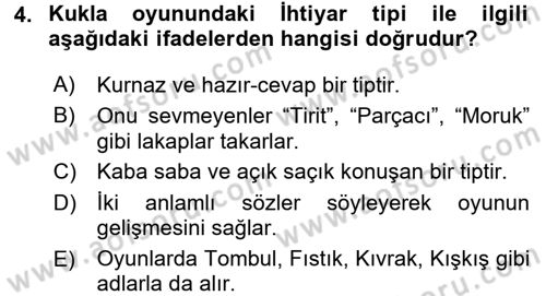 Halk Edebiyatına Giriş 2 Dersi 2016 - 2017 Yılı (Vize) Ara Sınav Soruları 4. Soru