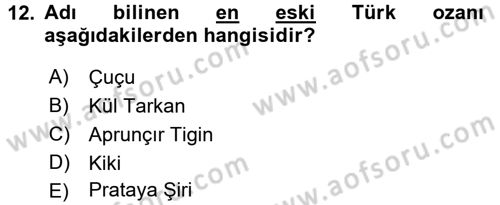 Halk Edebiyatına Giriş 2 Dersi 2016 - 2017 Yılı (Final) Dönem Sonu Sınav Soruları 12. Soru