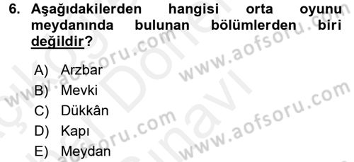 Halk Edebiyatına Giriş 2 Dersi 2017 - 2018 Yılı (Final) Dönem Sonu Sınav Soruları 6. Soru