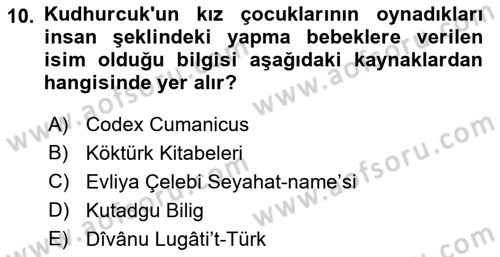 Halk Edebiyatına Giriş 2 Dersi 2018 - 2019 Yılı (Final) Dönem Sonu Sınav Soruları 10. Soru