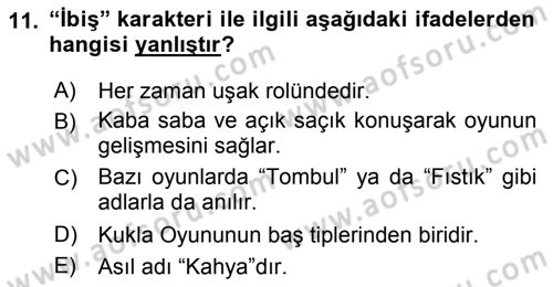 Halk Edebiyatına Giriş 2 Dersi 2018 - 2019 Yılı Yaz Okulu Sınav Soruları 11. Soru