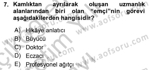 Halk Edebiyatına Giriş 2 Dersi 2018 - 2019 Yılı Yaz Okulu Sınav Soruları 7. Soru