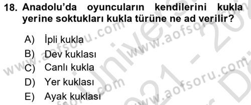 Halk Edebiyatına Giriş 2 Dersi 2021 - 2022 Yılı (Vize) Ara Sınav Soruları 18. Soru