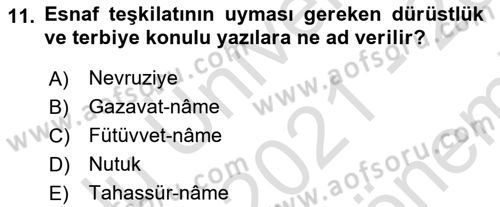Halk Edebiyatına Giriş 2 Dersi 2021 - 2022 Yılı (Final) Dönem Sonu Sınav Soruları 11. Soru