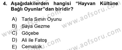 Halk Edebiyatına Giriş 2 Dersi 2021 - 2022 Yılı (Final) Dönem Sonu Sınav Soruları 4. Soru