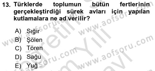 Halk Edebiyatına Giriş 2 Dersi 2023 - 2024 Yılı (Vize) Ara Sınav Soruları 13. Soru