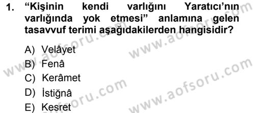 Eski Türk Edebiyatına Giriş: Biçim ve Ölçü Dersi Ara Sınavı Deneme Sınav Soruları 1. Soru