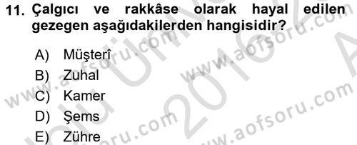 Eski Türk Edebiyatına Giriş: Biçim ve Ölçü Dersi 2016 - 2017 Yılı (Vize) Ara Sınav Soruları 11. Soru