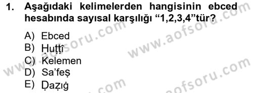 Eski Türk Edebiyatına Giriş: Söz Sanatları Dersi 2012 - 2013 Yılı (Final) Dönem Sonu Sınav Soruları 1. Soru