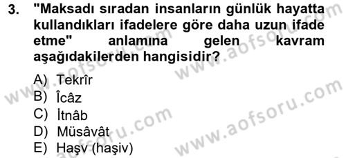 Eski Türk Edebiyatına Giriş: Söz Sanatları Dersi 2012 - 2013 Yılı (Final) Dönem Sonu Sınav Soruları 3. Soru