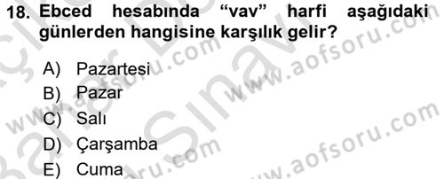 Eski Türk Edebiyatına Giriş: Söz Sanatları Dersi 2016 - 2017 Yılı (Final) Dönem Sonu Sınav Soruları 18. Soru
