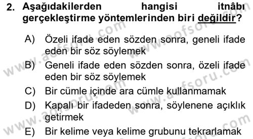 Eski Türk Edebiyatına Giriş: Söz Sanatları Dersi 2017 - 2018 Yılı (Vize) Ara Sınav Soruları 2. Soru