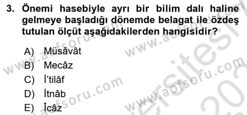 Eski Türk Edebiyatına Giriş: Söz Sanatları Dersi 2020 - 2021 Yılı Yaz Okulu Sınav Soruları 3. Soru