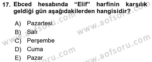 Eski Türk Edebiyatına Giriş: Söz Sanatları Dersi 2022 - 2023 Yılı Yaz Okulu Sınav Soruları 17. Soru