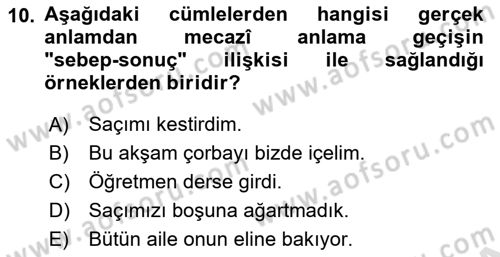 Eski Türk Edebiyatına Giriş: Söz Sanatları Dersi 2025 - 2026 Yılı (Vize) Ara Sınav Soruları 10. Soru