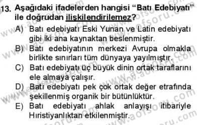 Batı Edebiyatında Akımlar 1 Dersi 2012 - 2013 Yılı (Vize) Ara Sınav Soruları 13. Soru