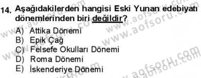 Batı Edebiyatında Akımlar 1 Dersi 2012 - 2013 Yılı (Vize) Ara Sınav Soruları 14. Soru